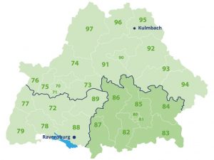 Energas Karte Servicegebiet Süddeutschland