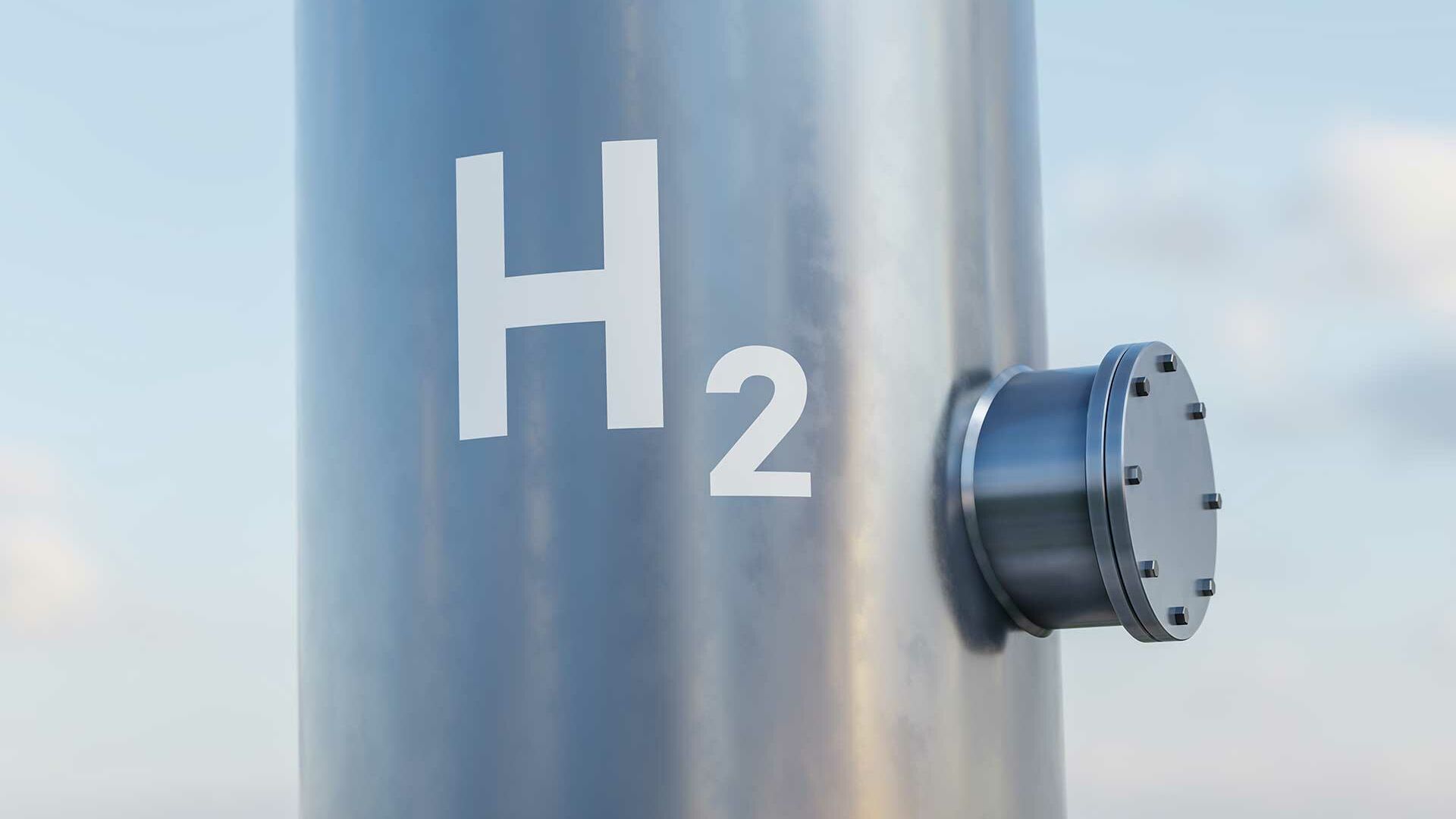 Wasserstoff als Energieträger – moderner Wasserstofftank für erneuerbare Energie