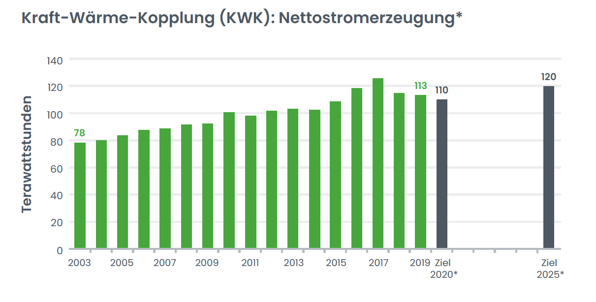 Kraft-Wärme-Kopplung (KWK): Nettostromerzeugung